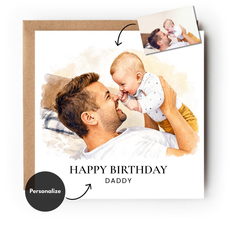 Dad Photo Birthday Card - Etsy