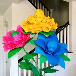 Alice in Wonderland Giant Flower Backdrop, Themed Party Display, Whimsical Gala Event Installation