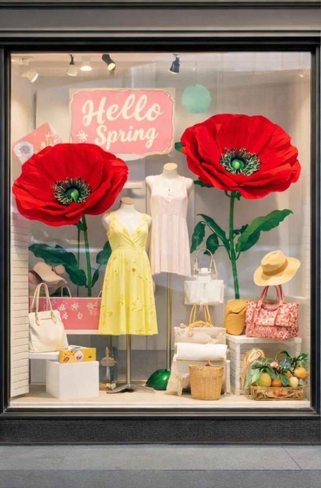 Giant Flower Window Display Poppy, Oversized Retail Prop, Large Store ...