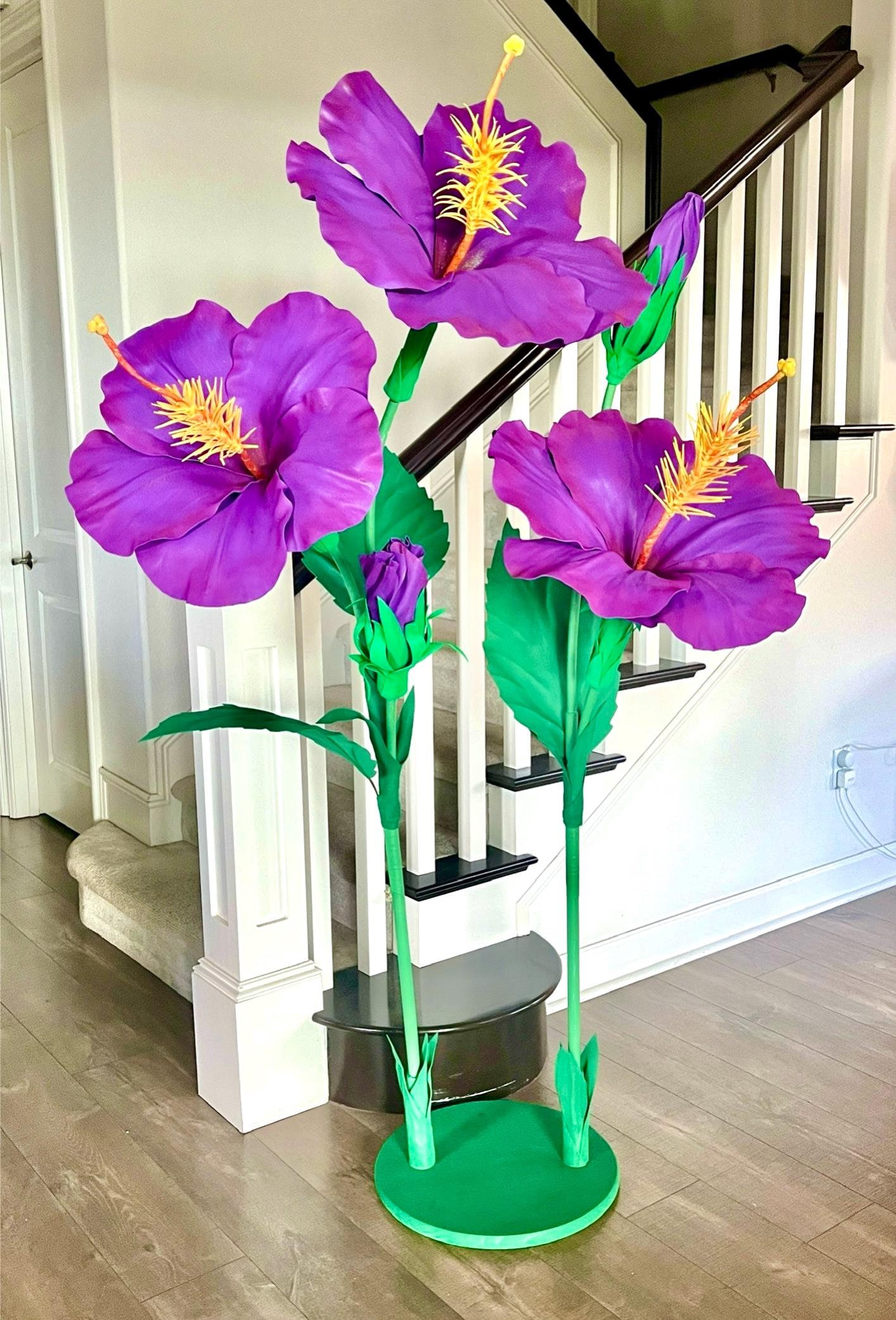 Hibiscus Bouquet: Giant Free-Standing Foam Flowers for Event Decor, Wedding Decorations, and Retail Window Displays, Hawaii theme parties