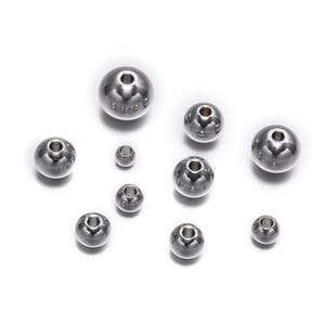 Round Stainless Steel Beads, Big Hole Spacer Beads, 3–8mm, DIY Bracelet Necklace Jewelry Findings Supplies