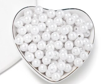Imitation Pearl Beads: Acrylic Round Loose Beads for DIY Jewelry Making