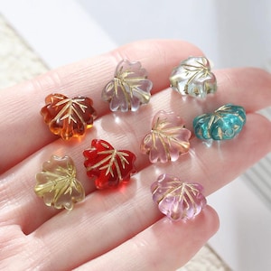 Perline acriliche a forma di foglia, ciondoli distanziatori, perline sciolte da 13 mm per gioielli fai da te, bracciali e collane