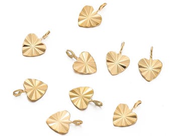 Gold Stainless Steel Heart Charm Heart Pendant for DIY Jewelry Making Necklace Bracelet Charms Jewelry Supplies