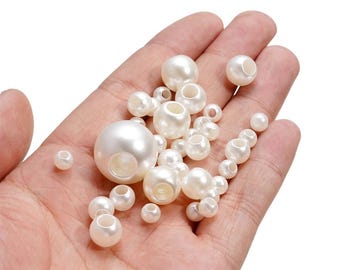 Imitation Pearl Big Hole Beads: Acrylic DIY Jewelry Supplies