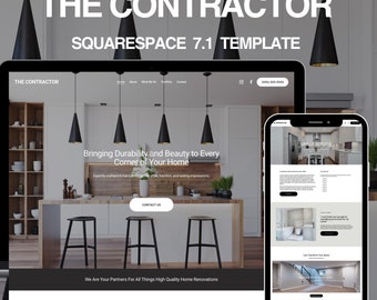 Squarespace 7.1 Template: Modern Contractor, Construction, Interior Designer Website