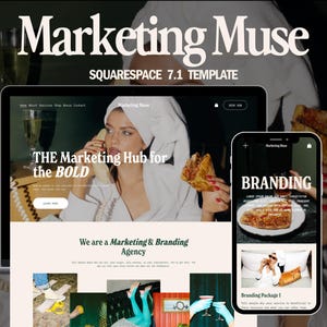 Squarespace 7.1 Website Template, Marketing Agency Website, Service-Based, Social Media Manager Template, Creative Agency, Acuity Scheduling