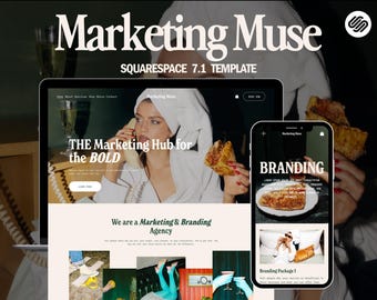 Squarespace 7.1 Website Template, Marketing Agency Website, Service-Based, Social Media Manager Template, Creative Agency, Acuity Scheduling