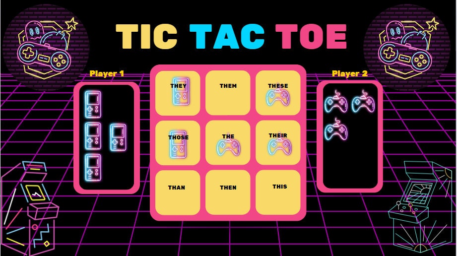 Tic Tac Toe Vocabulary Game Template (digital Download) - Etsy