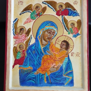 Religious icon of Virgin Mary and child
