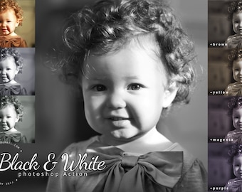 Black and White Photoshop Action + 6 different tones