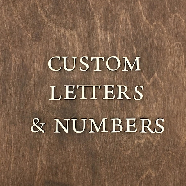 Custom Maple Veneer Wood Letters & Numbers: Unfinished Craft Signage