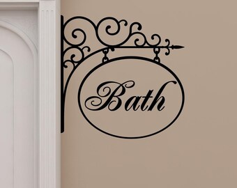 Wall Quote Vinyl Wall Decal Hanging Bath Washroom Restroom Sign Bathroom Spa