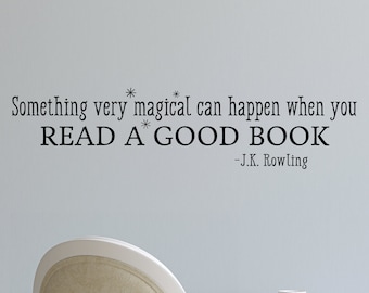 JK Rowling Quote Wall Decal: Read A Good Book, Library Decor