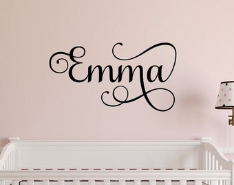 Nursery Name Decal, Wall Quotes Vinyl Decal, Girls Room Name Decor, Baby Name Decal, Custom Nursery Name