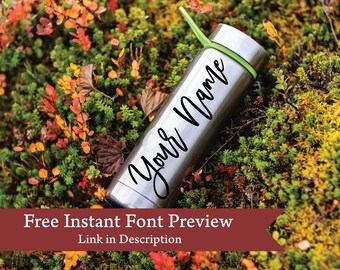 Personalized Water Bottle Sticker: Custom Name Decal, Dishwasher Safe