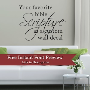 Custom Scripture Wall Decal, Create Your Own Bible Verse Wall Quotes Decal, Scripture & Church Wall Art Removeable Vinyl Lettering Sticker