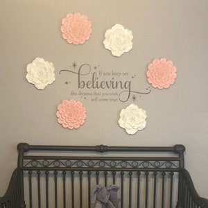 Keep On Believing, Wall Quotes Vinyl Decal, Cinderella Quote from Disney, Fairy Tale Decor, Girls Nursery Decor image 2