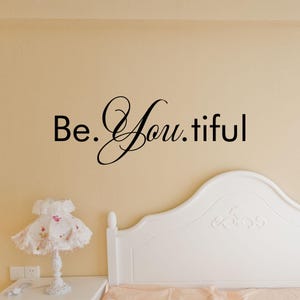 Be You Tiful Wall Decal: Inspirational Bathroom Mirror Vinyl Art