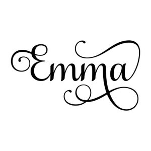 May include: A cursive script font spelling the name "Emma" with decorative flourishes.