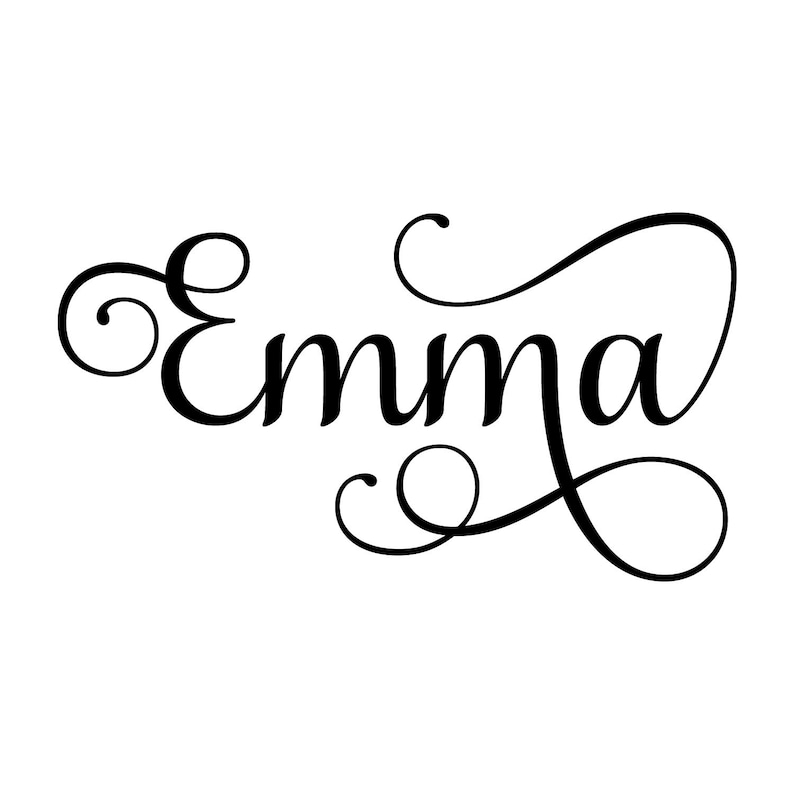 May include: A cursive script font spelling the name "Emma" with decorative flourishes.