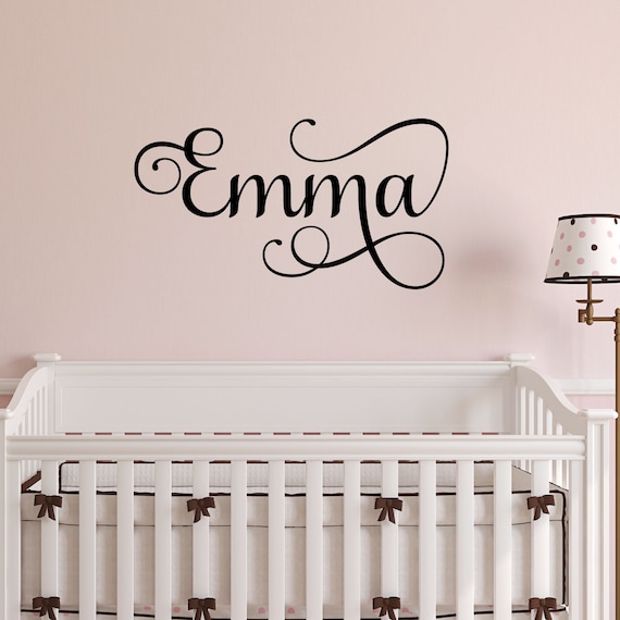 Nursery Name Decal Wall Quotes Vinyl Decal Girls Room Name Decor Baby Name Decal Custom Nursery Name