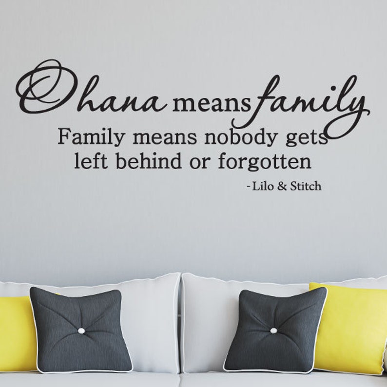 ohana means family wall quotes vinyl wall decal lilo and | etsy