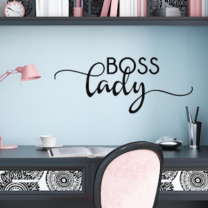 Boss Lady Wall Quotes Wall Decal Wall Sticker, Home Office, Bosses Office Wall Art, Leadership Quote