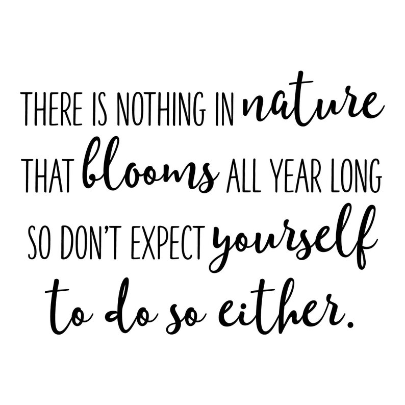 Wall Quotes Nothing Blooms All Year Long Do Don't Expect Etsy