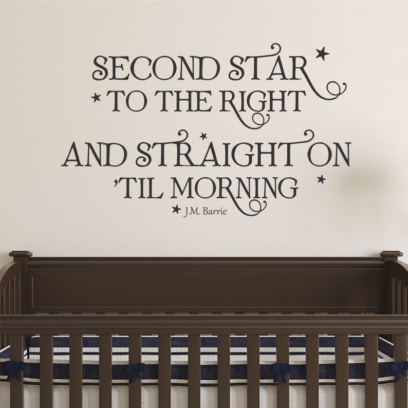 Wall Quote Decal Second Star to the Right Peter Pan Neverland - Etsy