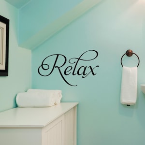 Relax Vinyl Wall Decal: Spa Bathroom Decor
