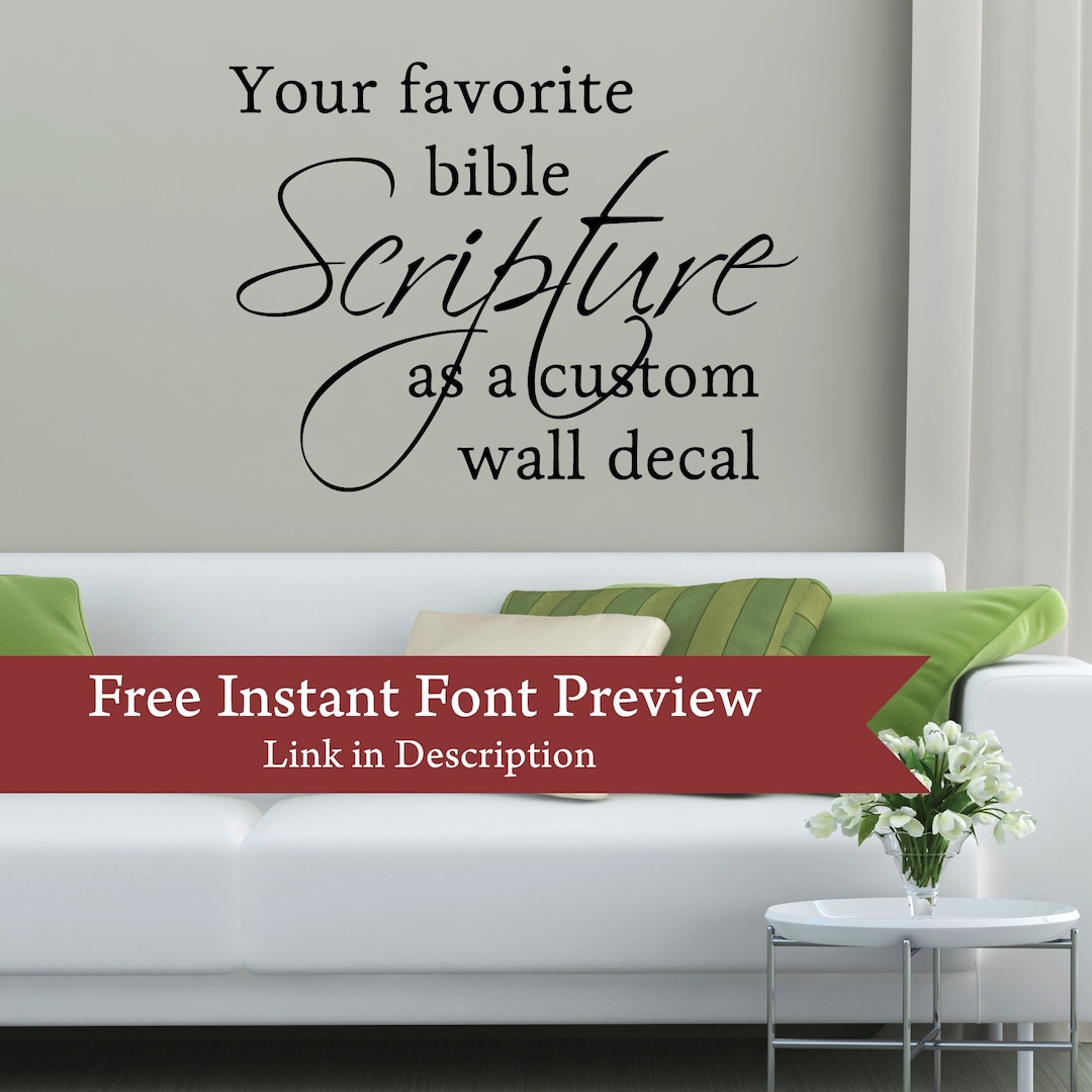 Custom Scripture Wall Decal: Bible Verse Vinyl Lettering - Etsy