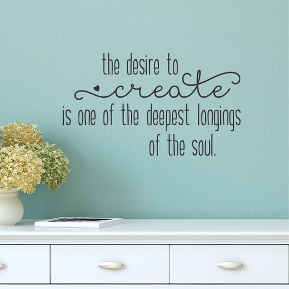 Citation Murale Decalcomanie Desir De Creer Astucieux Bureau Etsy Canada