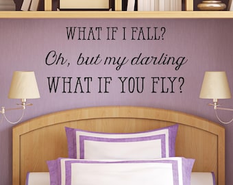 Inspirational Kids Quote Wall Decal: What If You Fly Vinyl Art