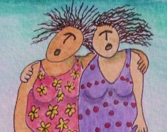 Sisters In Time,  5 inch X 7 inch  blank cards -Kauai