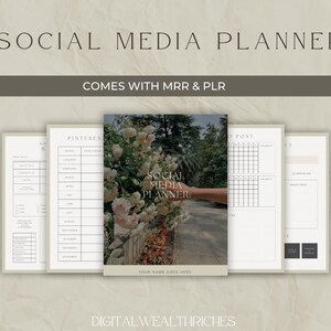 Social Media Planer | Inhalt Planer | Master Resell Right & PLR | Marketingplan Small Business | Digitaler Planer