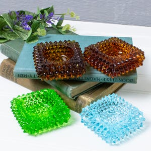 MCM Fenton Glass Hobnail Spiked Salt Cellar, Votive Candle Holder
