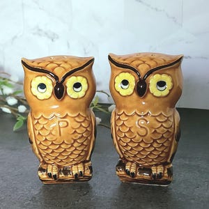 Vintage Lego Japan Owl Salt and Pepper Shakers