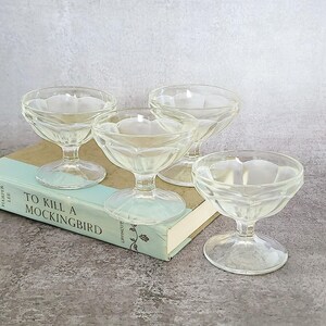 Vintage Libbey Glass Sherbet Bowls Set of 4, Dessert Cups
