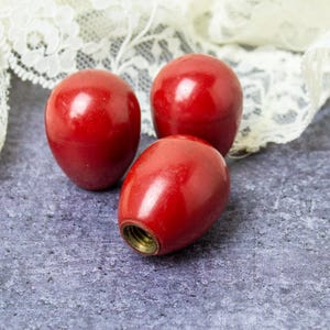 Vintage Red Bakelite Industrial Cabinet Knobs Set of 3
