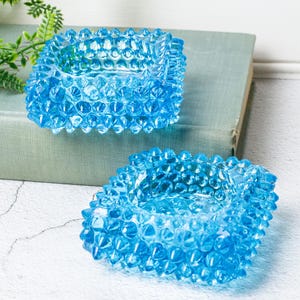 MCM Fenton Glass Hobnail Spiked Salt Cellar, Votive Candle Holder