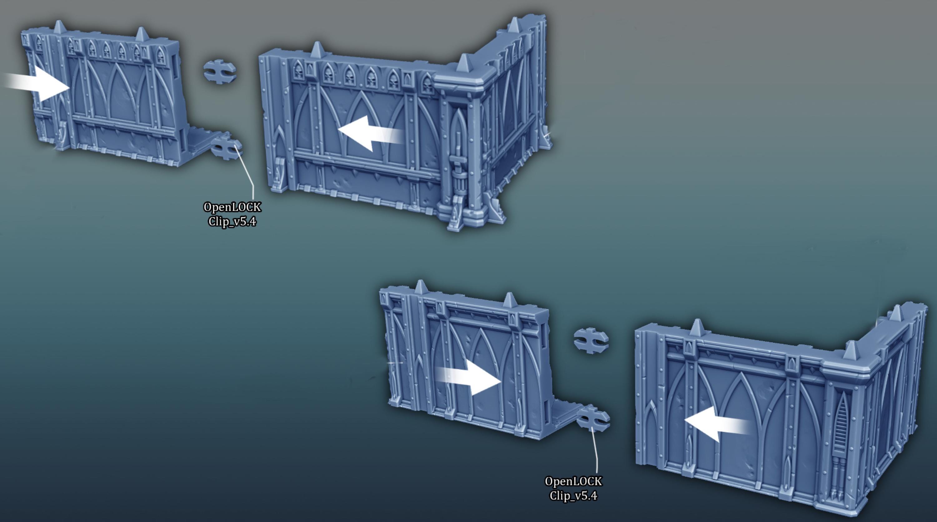 Set 8 Rovine Stampate In 3D Per Wargame - Scenografia Per Warhammer 40k, Kill Team, 28mm