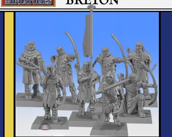 Breton Squires 28 32 mm Wargame Resin Proxy Dungeons And Dragons Pathfinder Bretonnia
