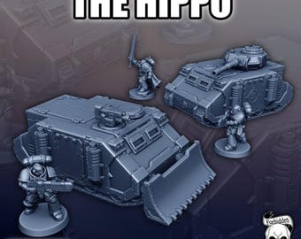 Hippo Razor Armored Transport Vehicle sci fi tank miniature 32mm 3d print wargame regiment unit