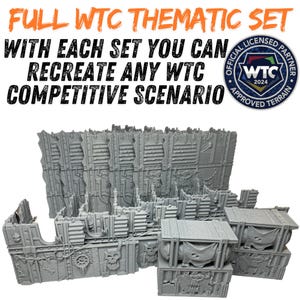 Ensemble pliable WTC – Terrain imprimé en 3D pour le tournoi Warhammer 40K, 10e édition | Décor portable officiel de Wargaming Gothic Sci-Fi 32 mm