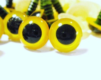 10mm Yellow crystal Safety Eyes- 10pairs (20pcs)