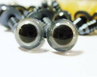 10 mm plata cristal seguridad ojos-10pairs (20pcs)