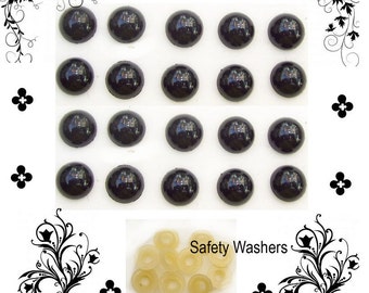 8mm Black Safety Eyes 10-pairs (20pcs)