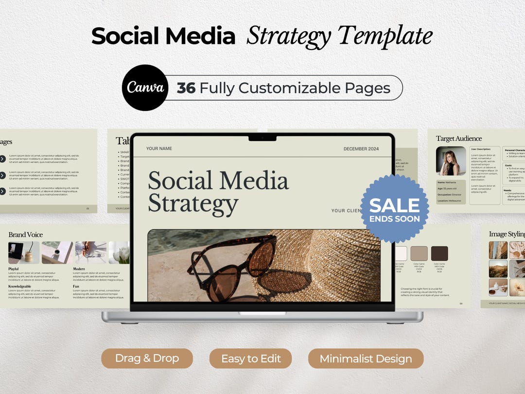 Ultimate Social Media Strategy Canva Template for Social Media Manager ...
