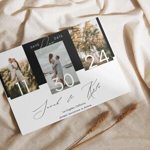 Save the Date Invite, Modern Minimal Save the Date, Photo Save the Date Invite, Save Our Date Wedding Invite, Editable Invitation, Printable